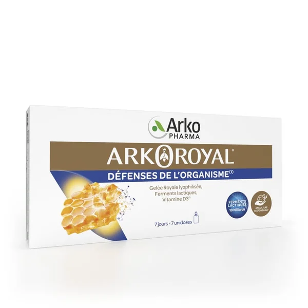 Arkoroyal - Gelée royale, ferments lactiques et Vitamine D3, 7 unidoses à boire