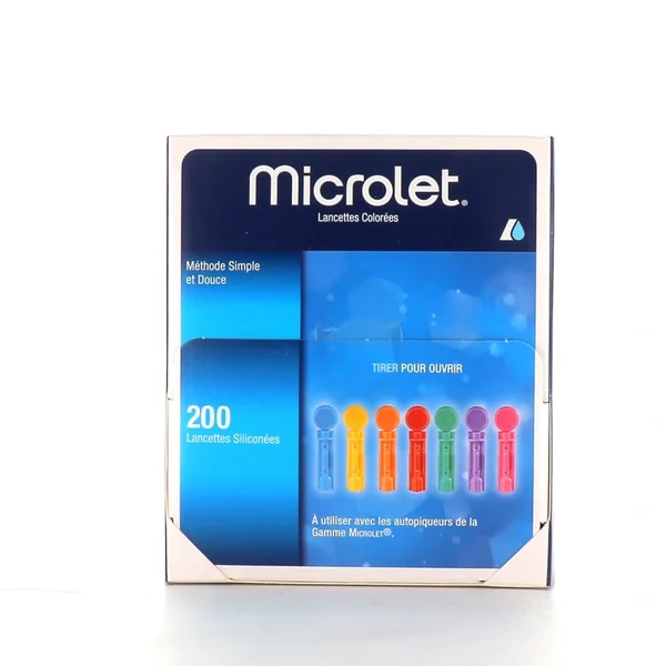 Ascensia Lancettes Colorées pour Autopiqueur Microlet