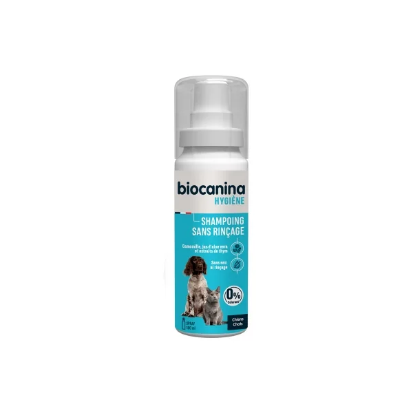 Biocanina Hygiène Shampoing Sans Rinçage pour Chiens et Chats 100 ml