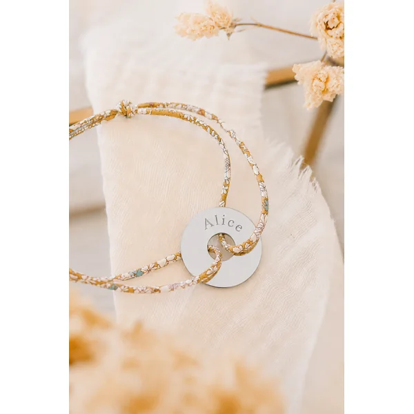 Bracelet papa liberty cible argent à personnaliser