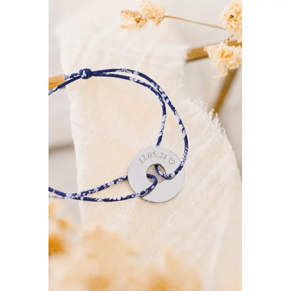 Bracelet papa liberty cible argent à personnaliser