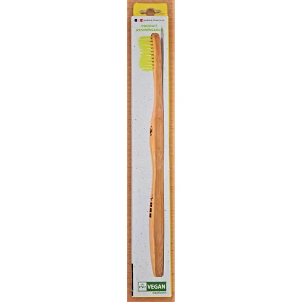 Brosse à dents colorée en bambou