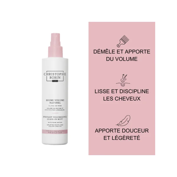 Brume volumisante instantanée à l'eau de rose 150 ml