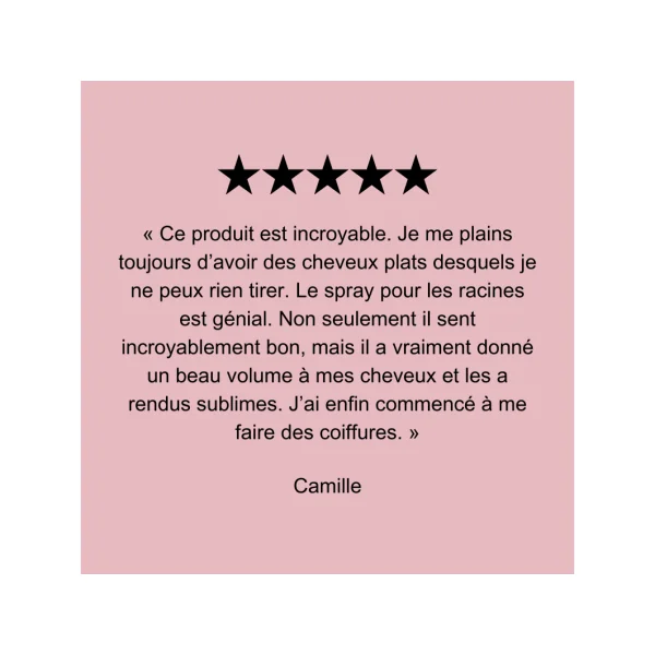 Brume volumisante instantanée à l'eau de rose 150 ml