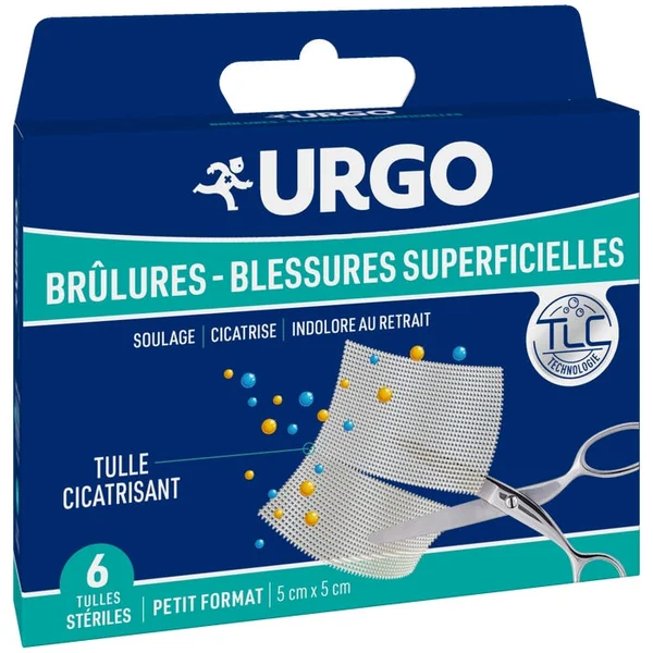 BRÛLURES BLESSURES SUPERFICIELLES - Tulles Stériles Petit Format - 5x5cm, 6 Tulles