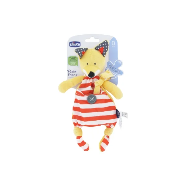 Chicco Doudou Attache-Sucette Pocket Friend 0 Mois et + - Modèle : Renard