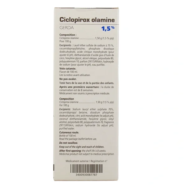 Ciclopirox Olamine Shampooing