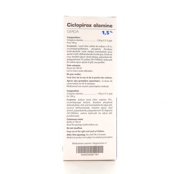 Ciclopirox Olamine Shampooing