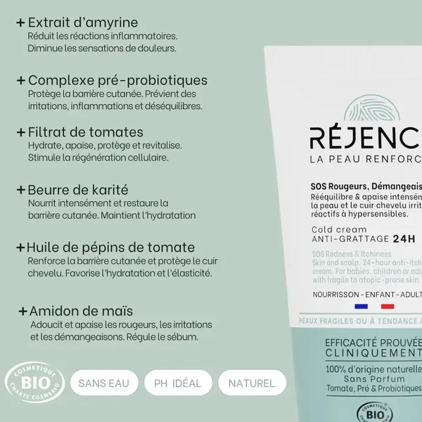 Cold cream SOS rougeurs, démangeaisons 40mL - Cuir chevelu