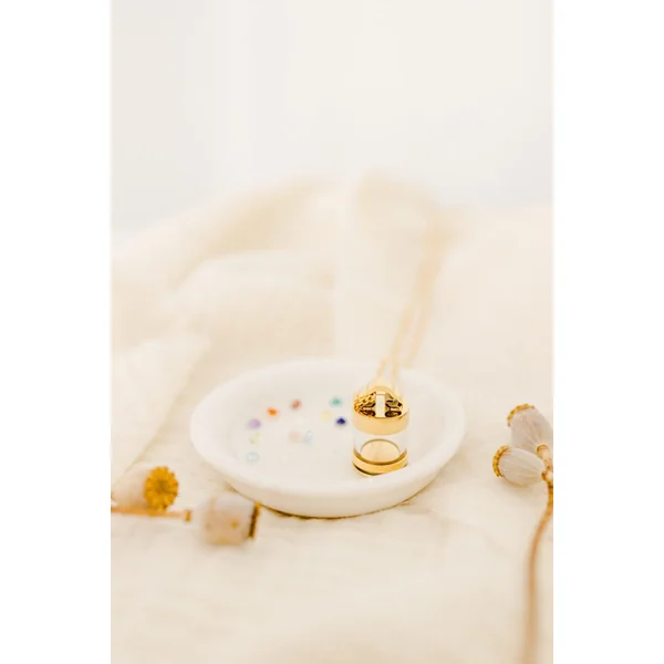Collier amulette fiole de verre INTUITION