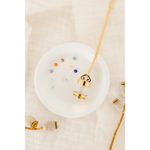 Collier amulette fiole de verre INTUITION