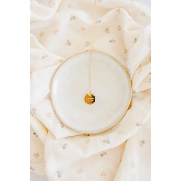 Collier personnalisé médaille ronde or ÉPURE