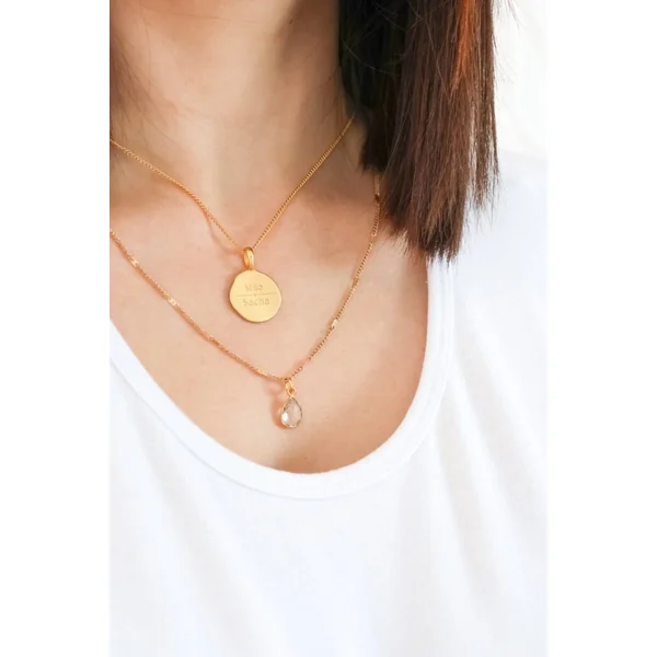 Collier pierre de naissance personnalisable médaille sun ÉPURE