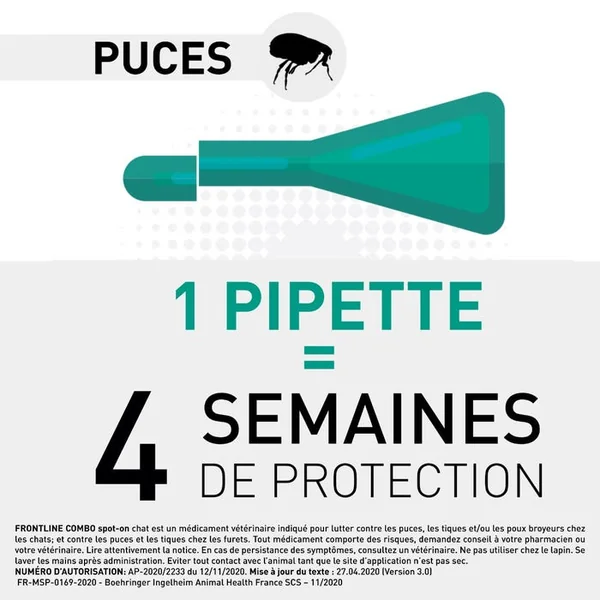 COMBO - Spot-On Chats, 3 Pipettes de 0,5ml