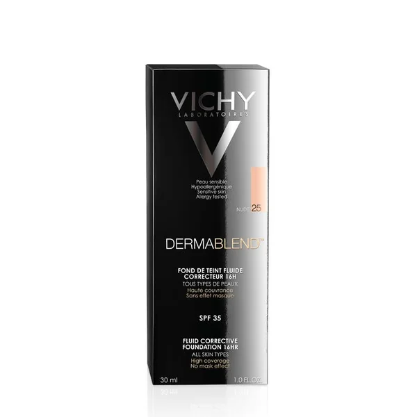 DERMABLEND - 25 - Fond de Teint Fluide Correcteur peaux Normales à Sèches Nude, 30ml