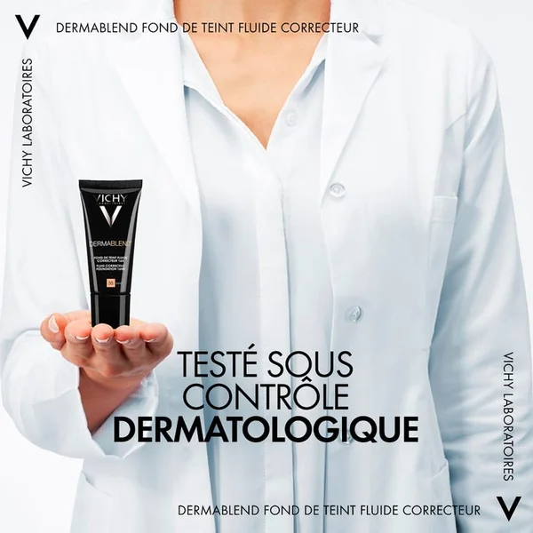 DERMABLEND - 35 - Fond de Teint Fluide Correcteur peaux Normales à Sèches Sand, 30ml