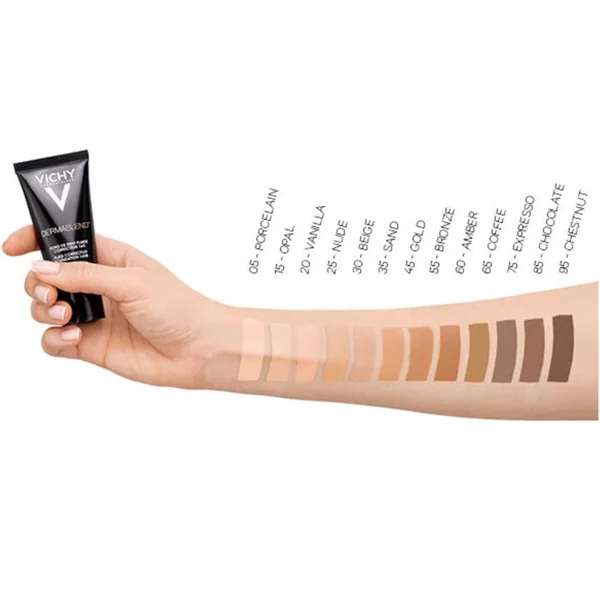 DERMABLEND - 55 -Fond de Teint Fluide Correcteur peaux Normales à Sèches Bronze, 30ml