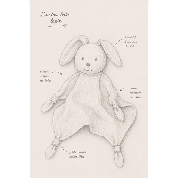 Doudou LAPIN - 2en1 compatible bola de grossesse