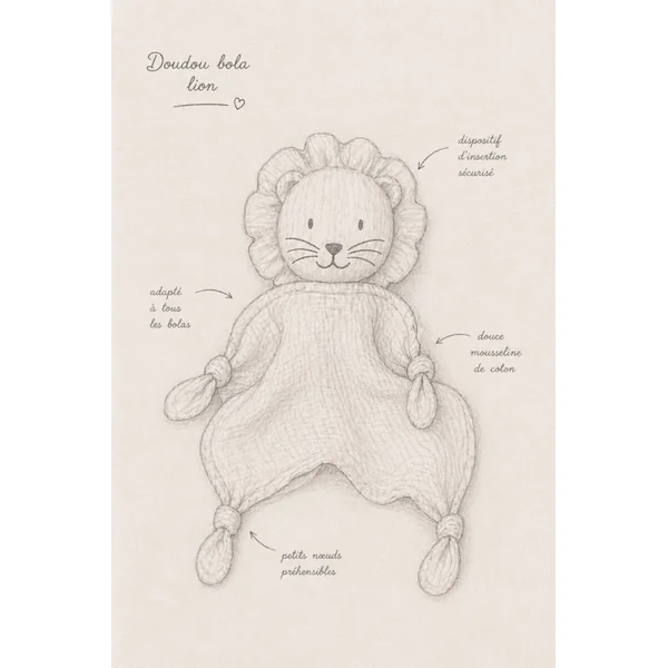 Doudou LION - 2en1 compatible bola de grossesse