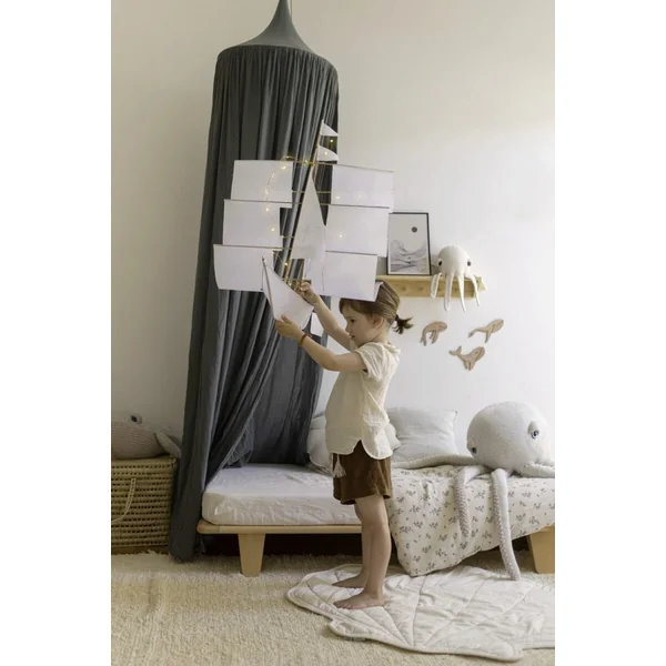 Décor mural bois chambre bébé baleines VALSE MARINE