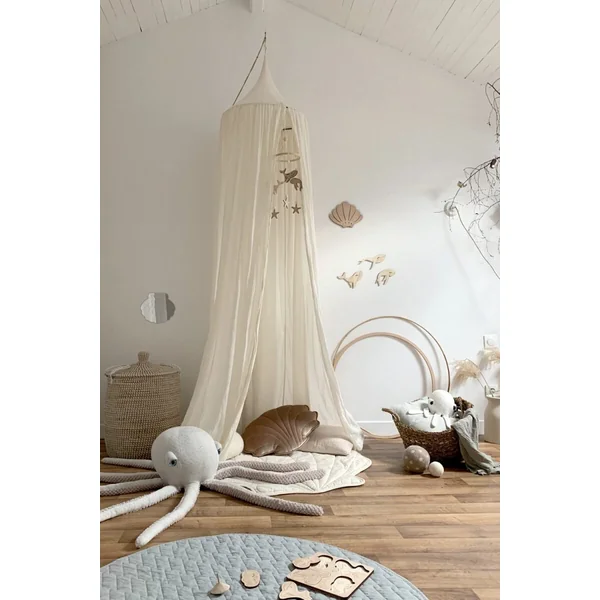 Décor mural bois chambre bébé baleines VALSE MARINE