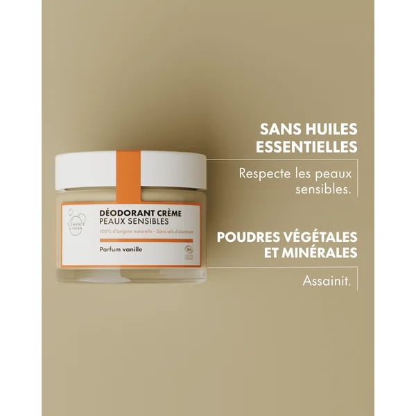 Déodorant naturel peaux sensibles vanille