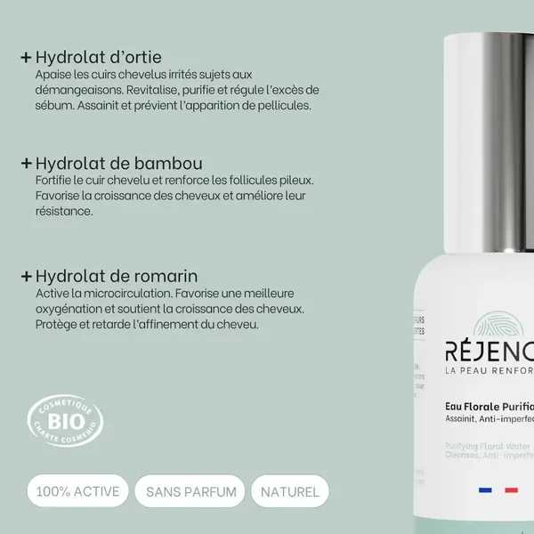 Eau florale cuir chevelu