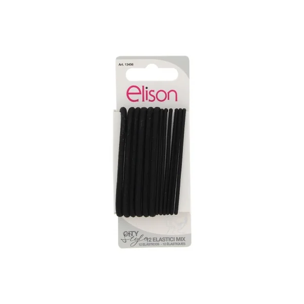 Elison 12 Élastiques Mix - Couleur : Noir
