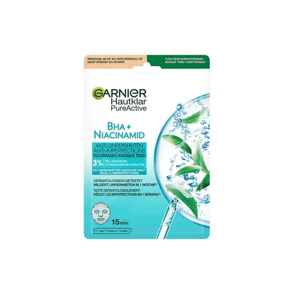 Garnier PureActive BHA + Niacinamid Masque en Tissu Anti-Imperfections 23 ml