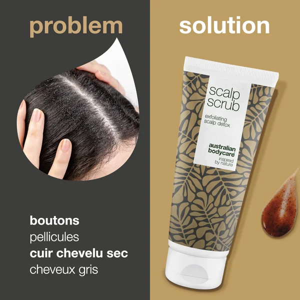 Gommage exfoliant du cuir chevelu — recommandé pour pellicules, cuir chevelu sec ou gras.