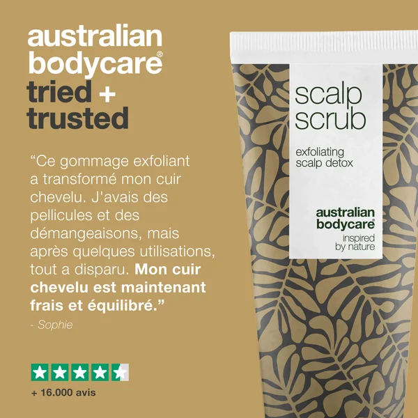 Gommage exfoliant du cuir chevelu — recommandé pour pellicules, cuir chevelu sec ou gras.