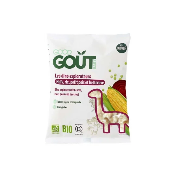 Good Goût Les Dino Explorateurs Maïs Riz Petits Pois et Betterave Bio 35 g