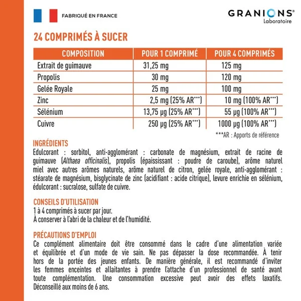 Granions Gorge - Adoucit la Gorge, 24 comprimés à sucer