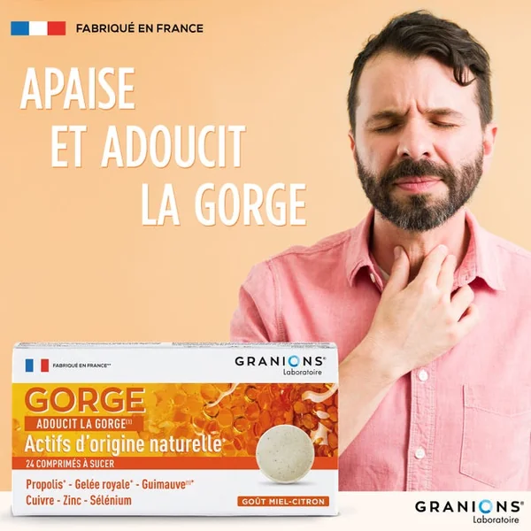 Granions Gorge - Adoucit la Gorge, 24 comprimés à sucer