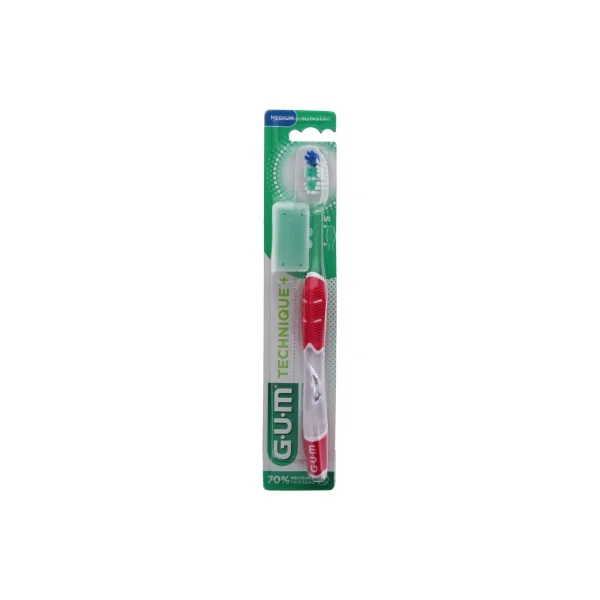 GUM Brosse à Dents Technique+ 493 - Couleur : Rouge