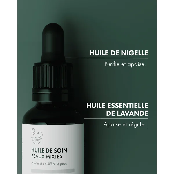Huile de soin peaux mixtes