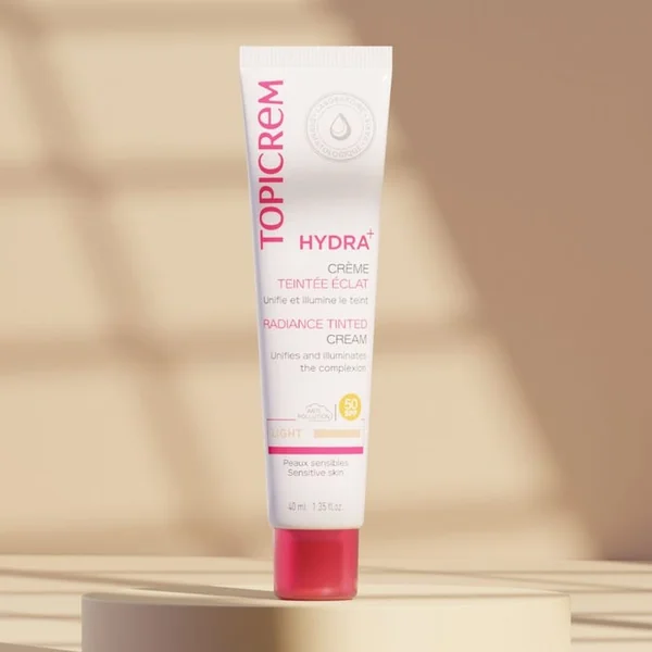HYDRA+ - Crème Teintée Éclat SPF50 - Teinte Claire - Visage - Peaux Sensibles, 40ml