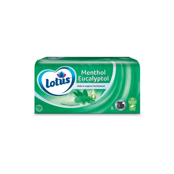 Lotus Menthol Eucalyptol Boîte de 72 Mouchoirs