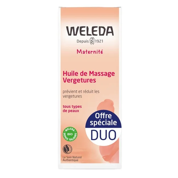 MATERNITÉ - Huile de Massage Vergetures - Tous Types de Peaux, 2x100ml