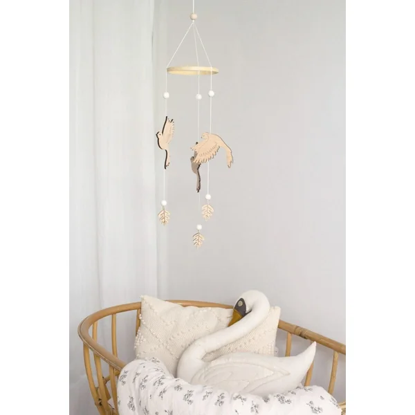 Mobile pour lit bebe oiseaux en bois MIGRATION