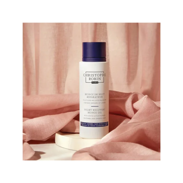 Monoï de nuit réparateur à la fleur de lotus blanche 96 gr