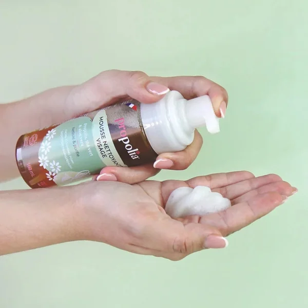 Mousse Nettoyante visage BIO - Propolis, Thé vert & Aloe vera