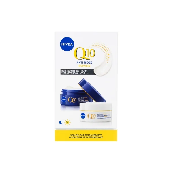 Nivea Q10 Coffret Routine Anti-Rides Visage Soin de Jour et Soin de Nuit Power