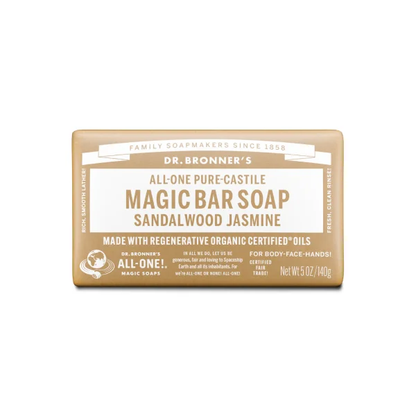 Pain de savon jasmin / bois de santal Dr Bronner's 140gr
