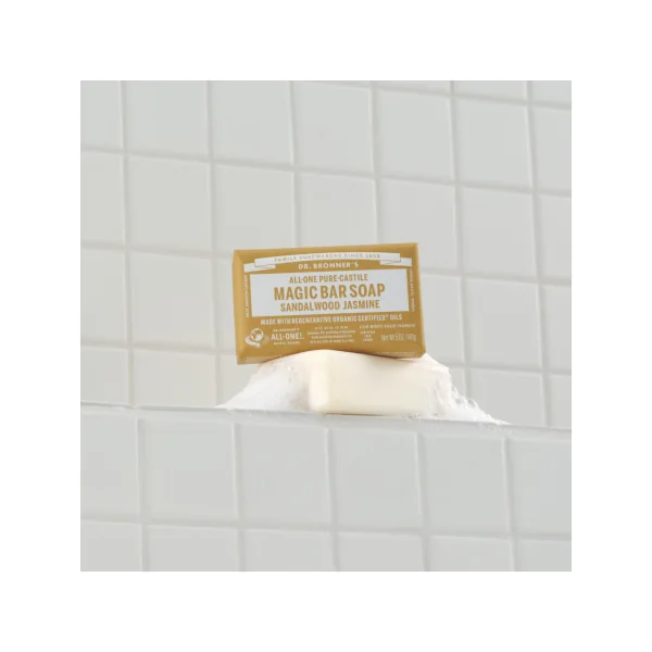 Pain de savon jasmin / bois de santal Dr Bronner's 140gr