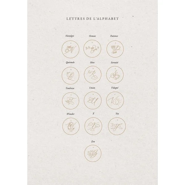 Pendentif personnalisé médaille dentelle or lettre initiale EMOTIONS DOUCES