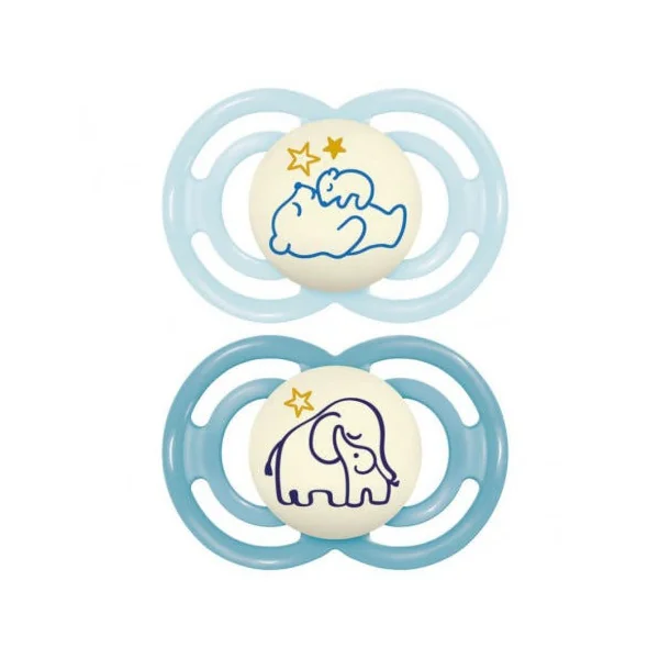 PERFECT NUIT - Sucettes Symétriques - Animaux - 6 Mois et Plus, 2 Unités