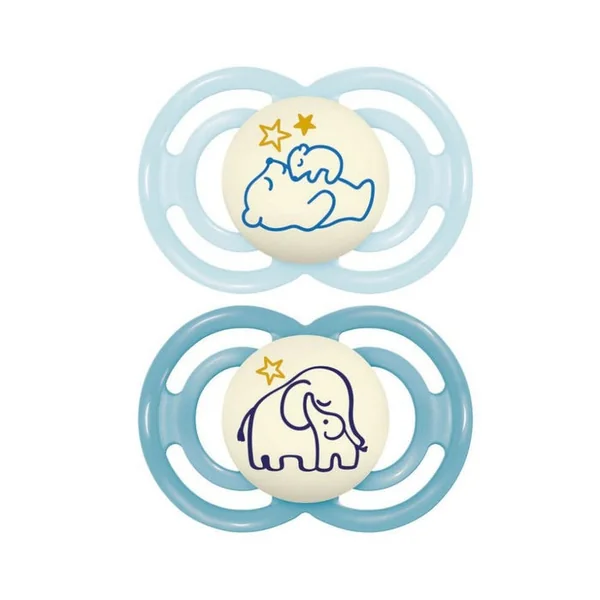 PERFECT - Sucettes Symétriques - Nuit Animaux - 18 mois et plus, 2 Unités