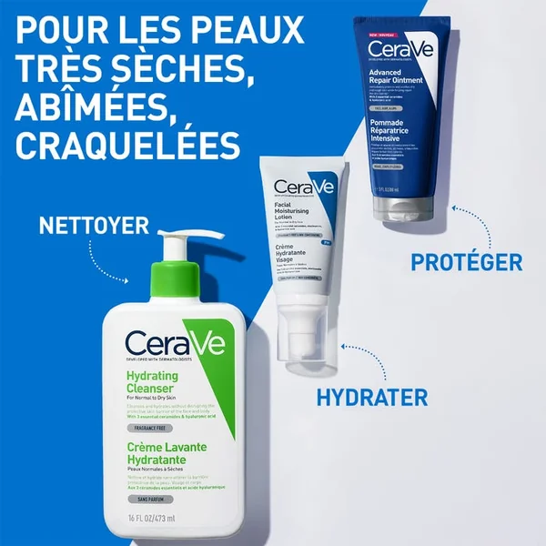 Pommade Réparatrice Intensive Visage & Corps, Peaux Très Sèches Abîmées Craquelées, 50ml