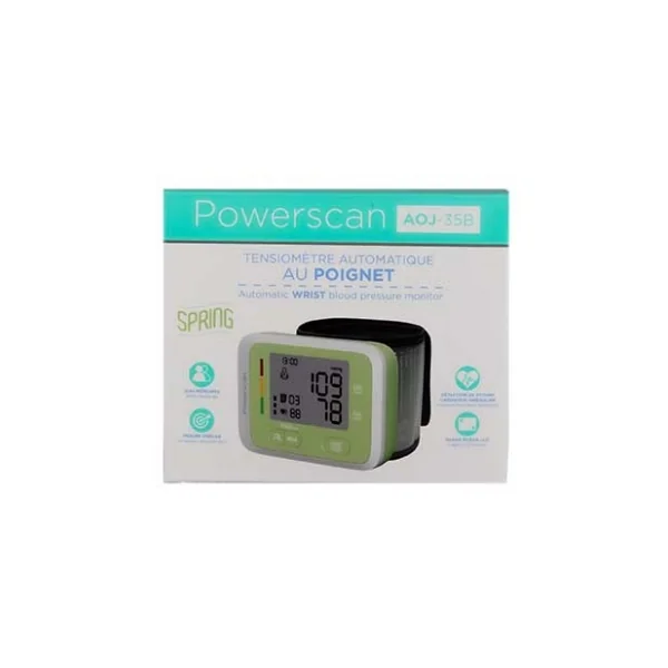 Powerscan Tensiomètre Automatique au Poignet AOJ-35B - Couleur : Vert Spring
